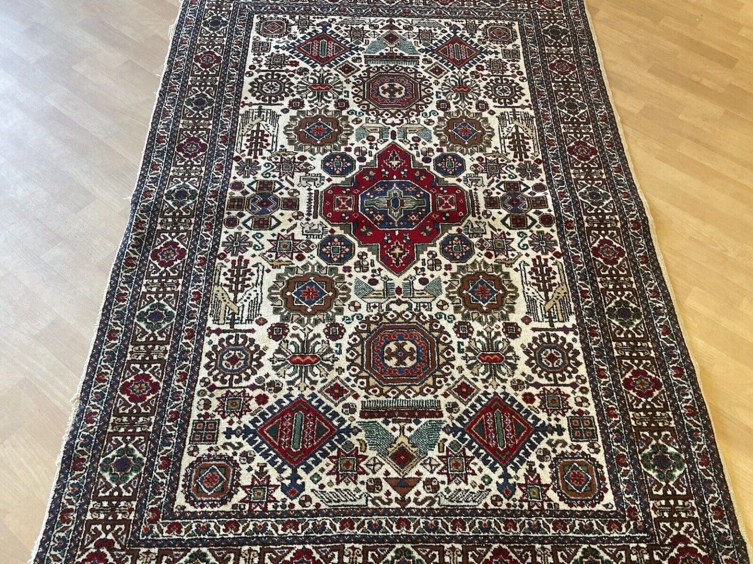 Perserteppich Afschar 230 x 135 cm Wolle handgeknüpft