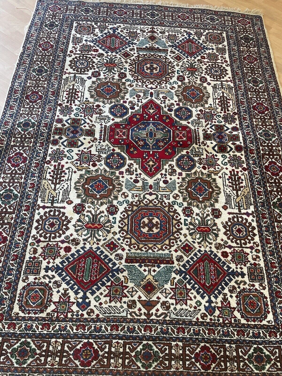 Perserteppich Afschar 230 x 135 cm Wolle handgeknüpft