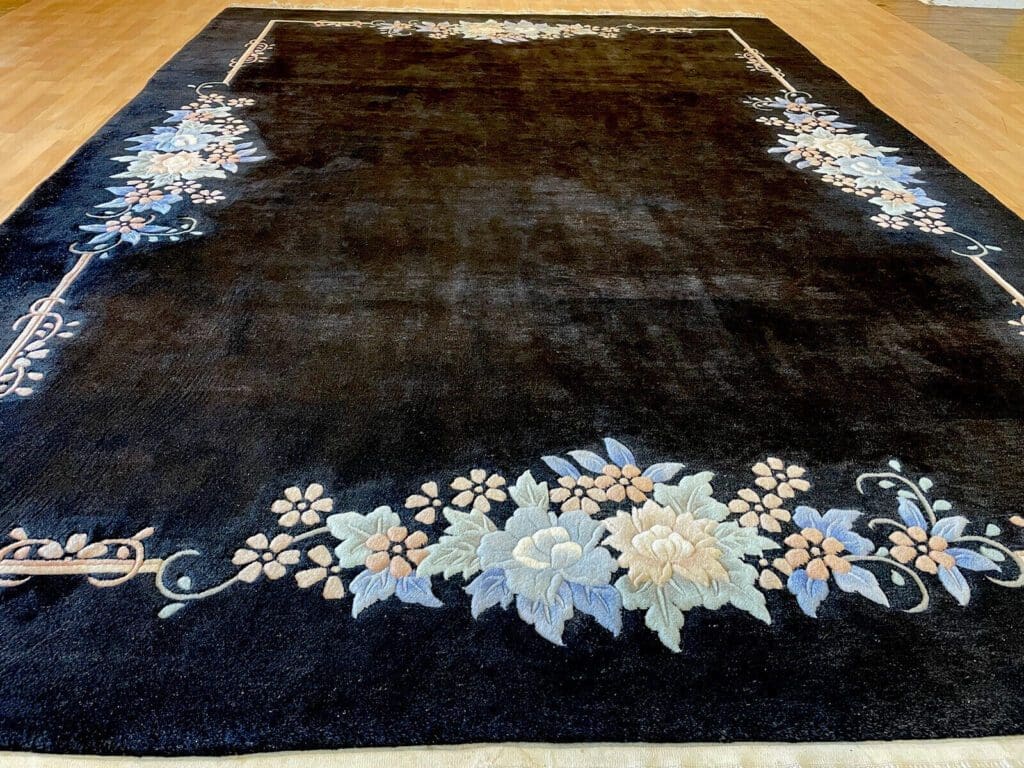 klassischer-peking-china-teppich-350x250-cm-hochflor-ca-2cm-schwarzes-2 Orientteppich Peking 350 x 250 cm Wolle handgeknüpft