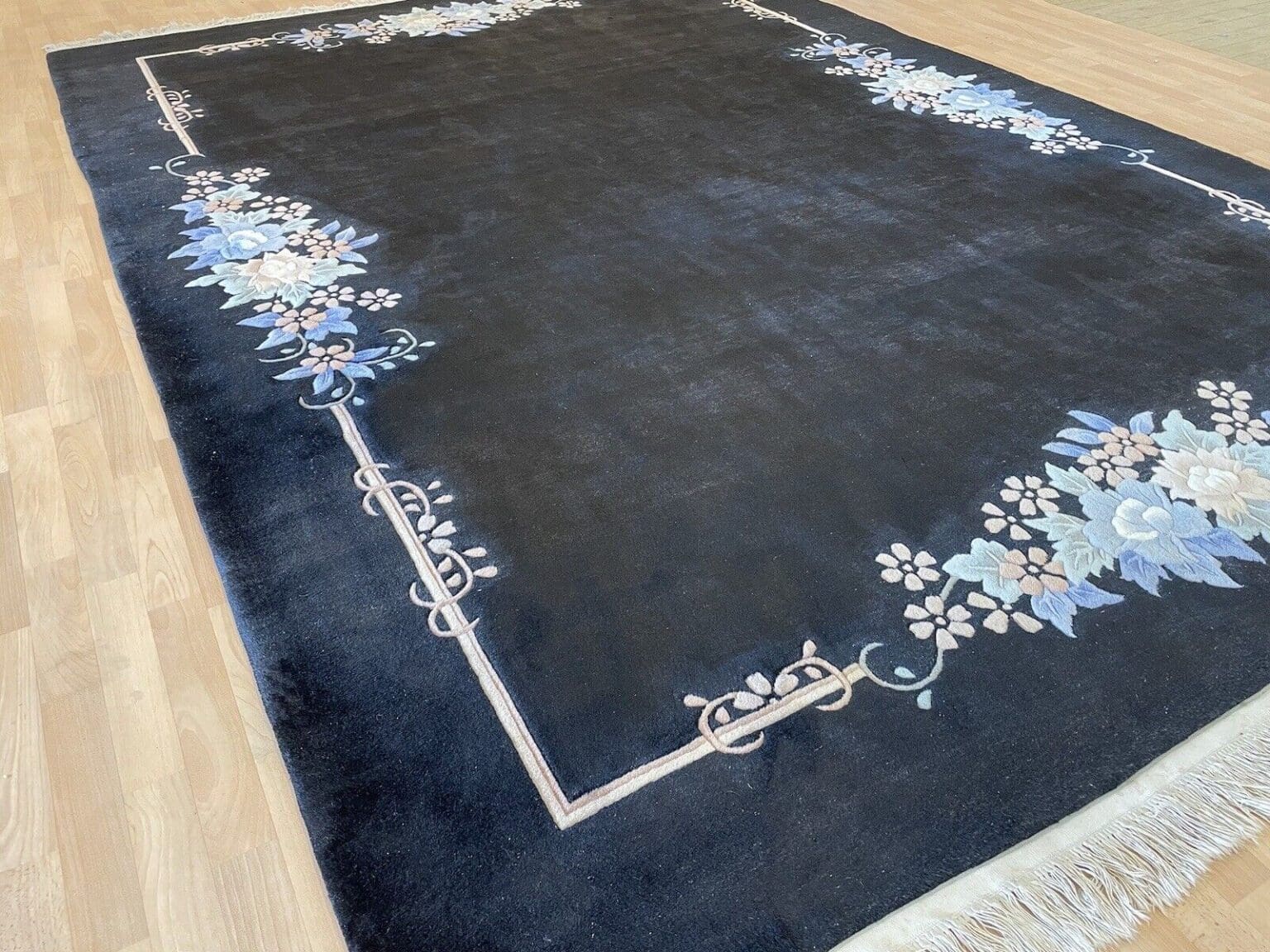 klassischer-peking-china-teppich-350x250-cm-hochflor-ca-2cm-schwarzes-4 Orientteppich Peking 350 x 250 cm Wolle handgeknüpft