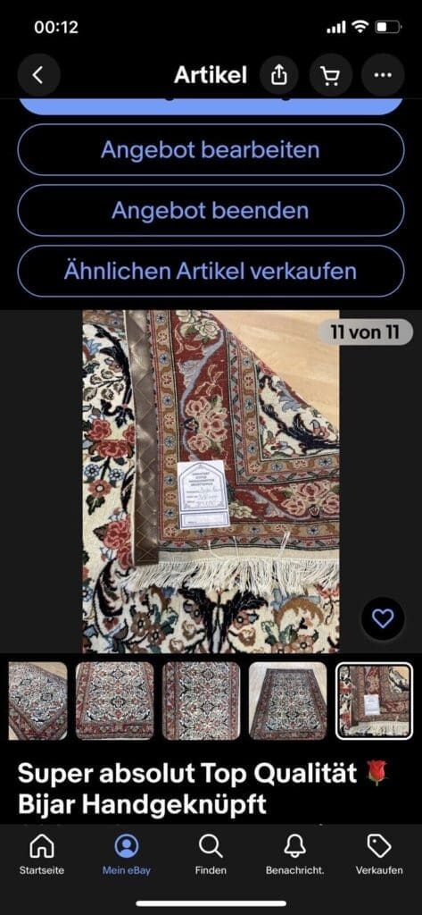 Perserteppich Tabriz 203 x 140 cm Wolle handgeknüpft