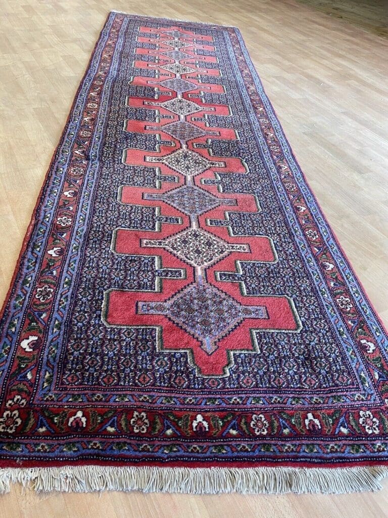 Perserteppich Senne 300x80 cm Wolle handgeknüpft