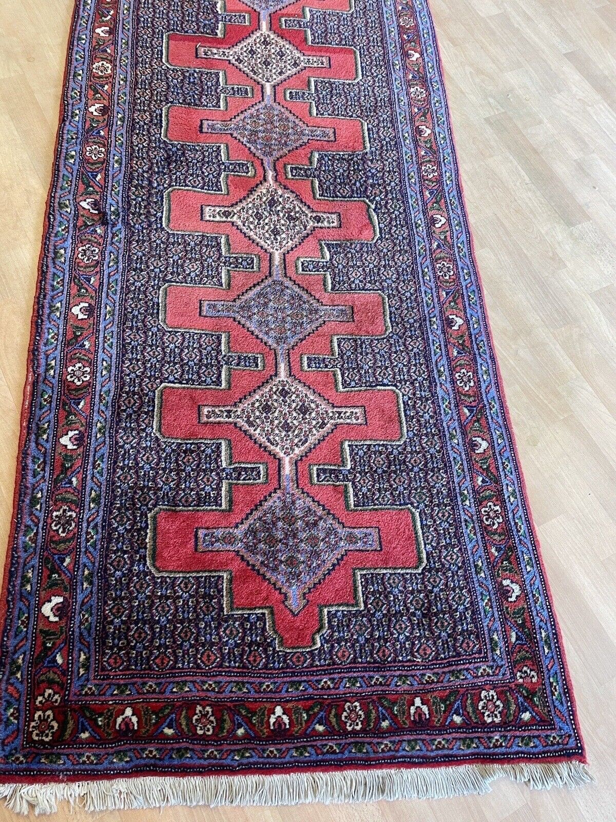 Perserteppich Senne 300x80 cm Wolle handgeknüpft