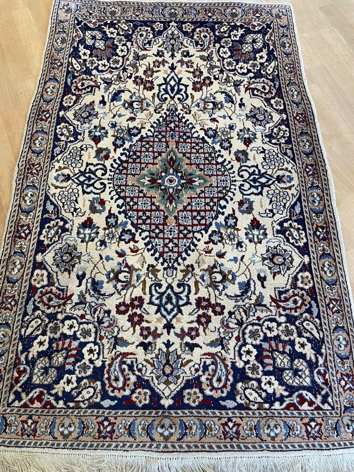 Orientteppich Nain 146 x 88 cm Kaschmir handgeknüpft
