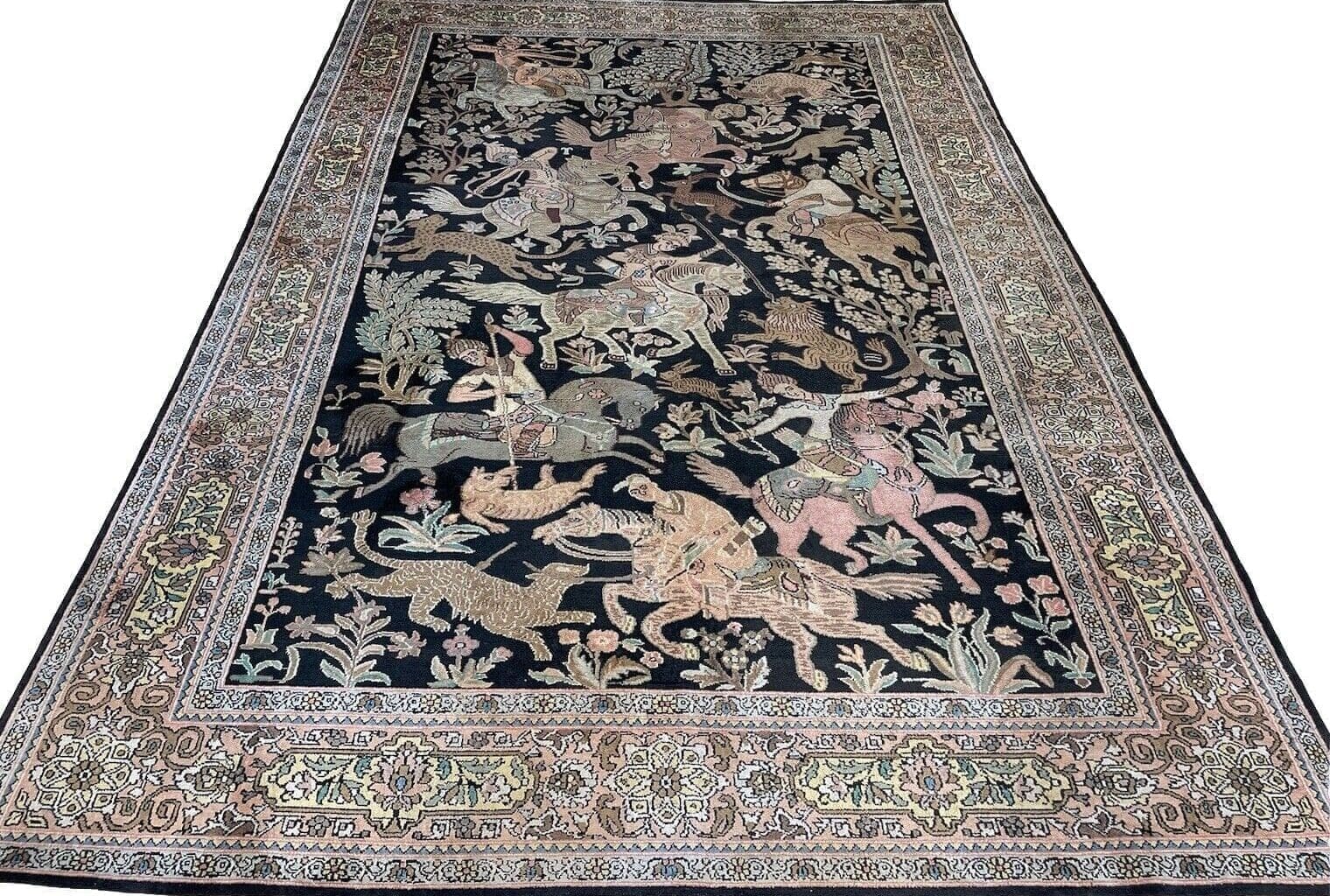 Orientteppich Kaschmir 270x185 cm Seide handgeknüpft