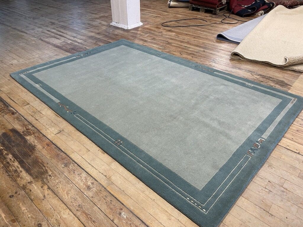 pastell-gruner-perserteppich-300x200-cm-100-handgeknupft-nach-original-3 Orientteppich Nepal 300 x 200 cm Wolle handgeknüpft