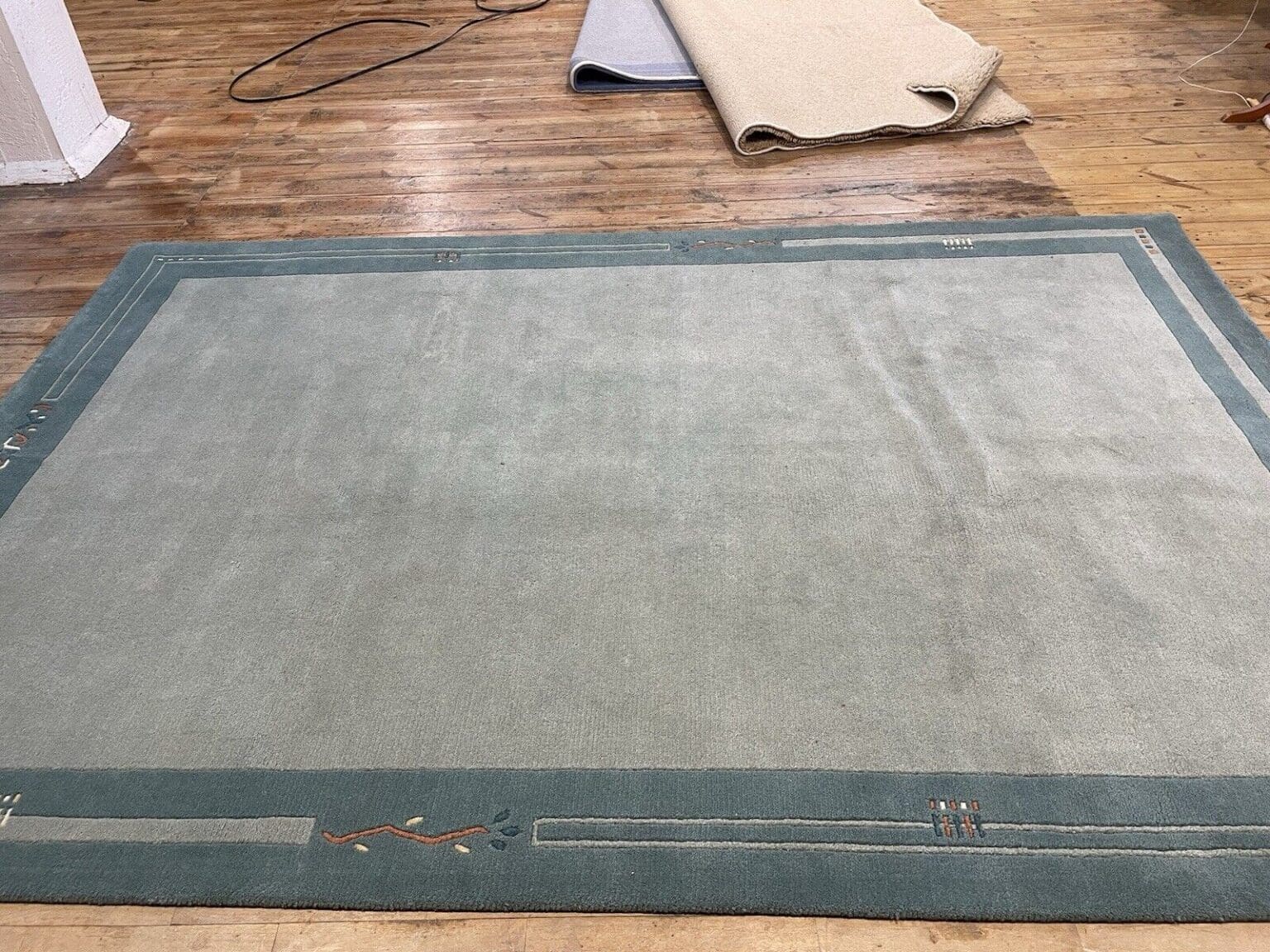 pastell-gruner-perserteppich-300x200-cm-100-handgeknupft-nach-original-4 Orientteppich Nepal 300 x 200 cm Wolle handgeknüpft