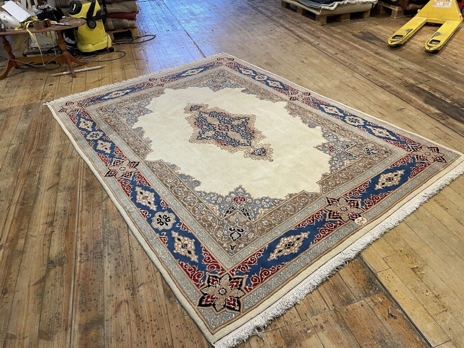 kerman-perserteppich-300x205-cm-elegantes-medaillon-muster-in-leuchtendem-2 Perserteppich Kerman 300 x 205 cm Wolle handgeknüpft