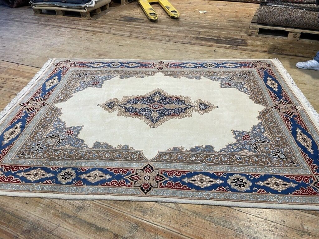 kerman-perserteppich-300x205-cm-elegantes-medaillon-muster-in-leuchtendem-4 Perserteppich Kerman 300 x 205 cm Wolle handgeknüpft