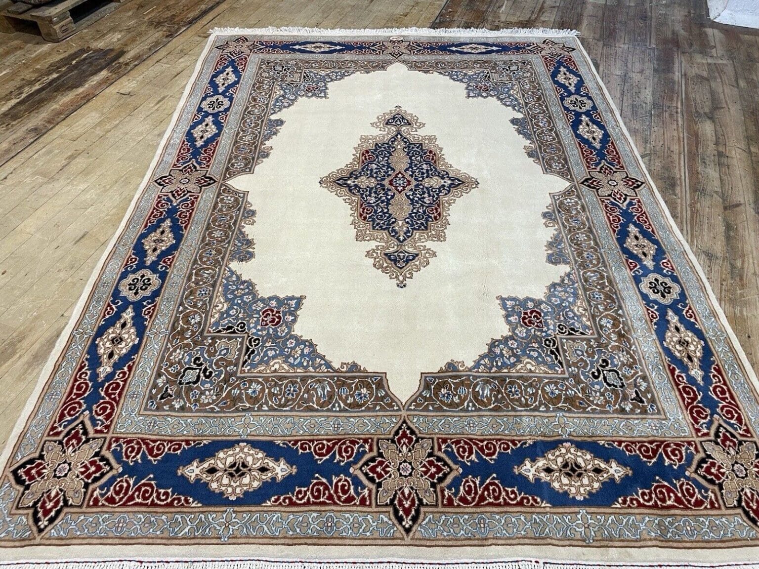 kerman-perserteppich-300x205-cm-elegantes-medaillon-muster-in-leuchtendem-6 Perserteppich Kerman 300 x 205 cm Wolle handgeknüpft