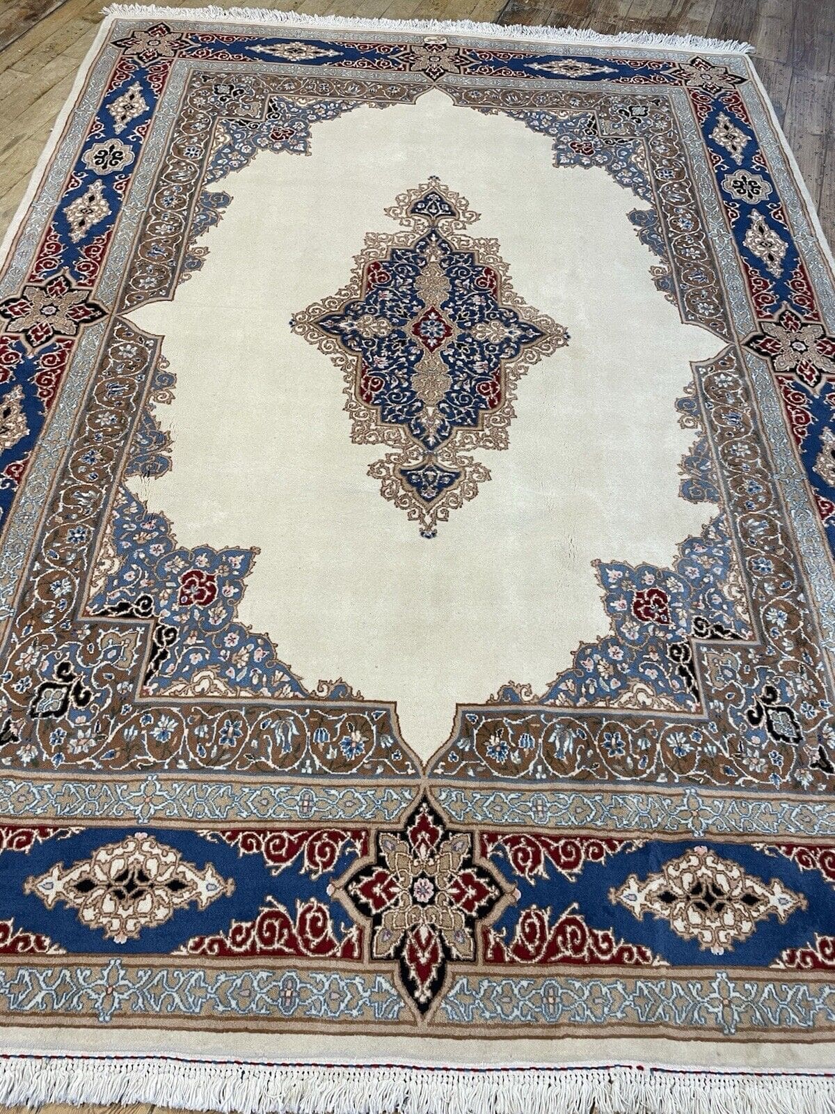kerman-perserteppich-300x205-cm-elegantes-medaillon-muster-in-leuchtendem-7 Perserteppich Kerman 300 x 205 cm Wolle handgeknüpft