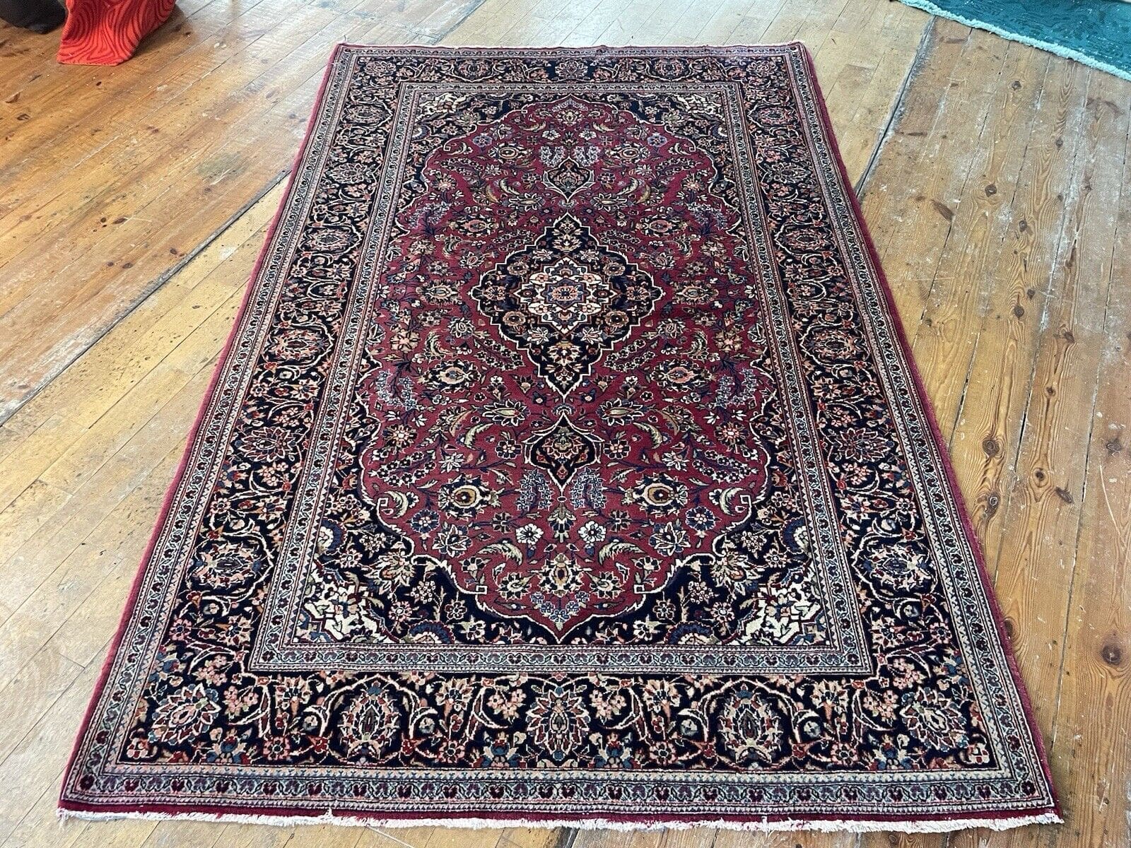Perserteppich Keshan 210 x 140 cm Wolle handgeknüpft
