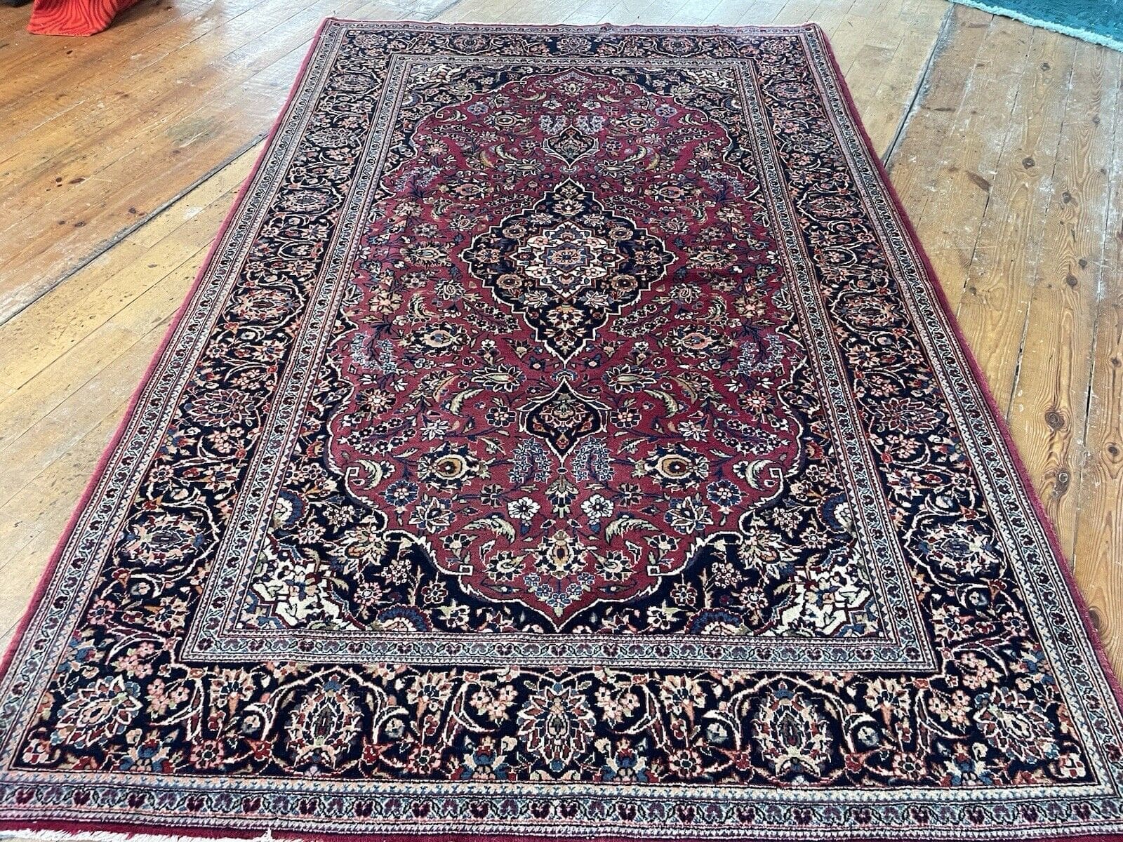 Perserteppich Keshan 210 x 140 cm Wolle handgeknüpft