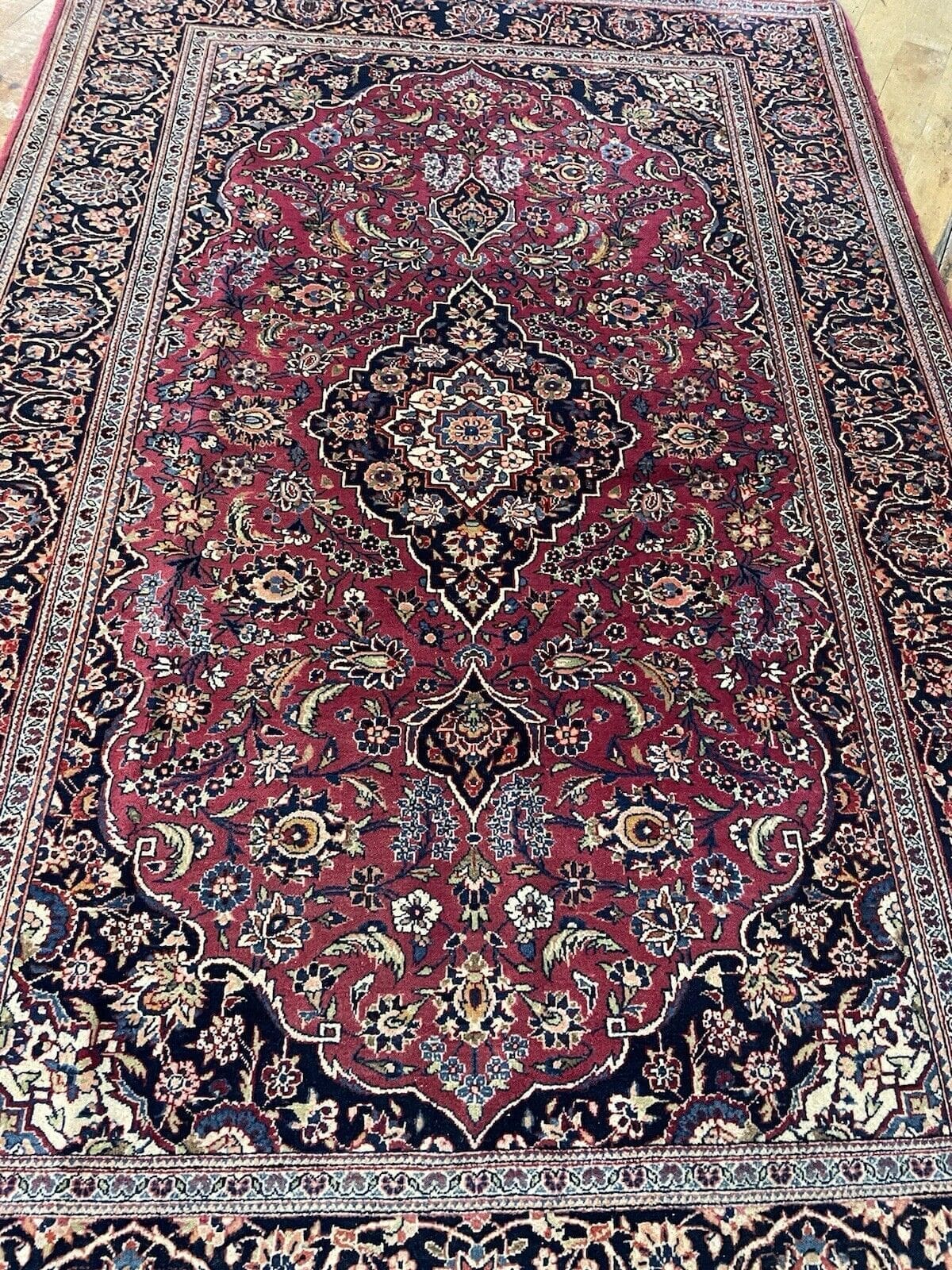 Perserteppich Keshan 210 x 140 cm Wolle handgeknüpft