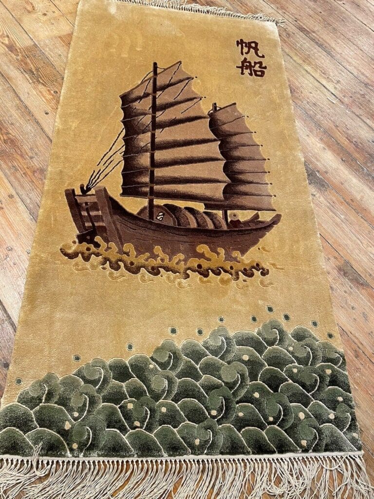 Orientteppich China 125x60 cm Seide handgeknüpft