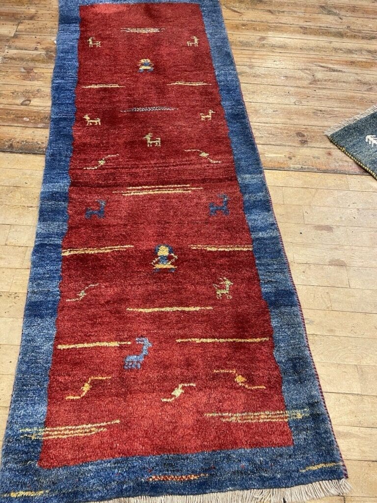 Perserteppich Gabbeh 240 x 84 cm Schafwolle handgeknüpft