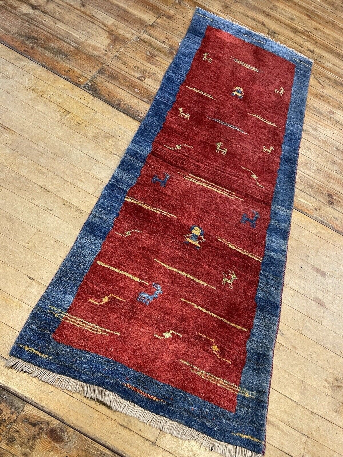 Perserteppich Gabbeh 240 x 84 cm Schafwolle handgeknüpft