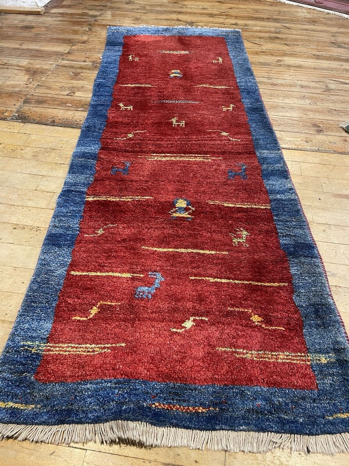 Perserteppich Gabbeh 240 x 84 cm Schafwolle handgeknüpft