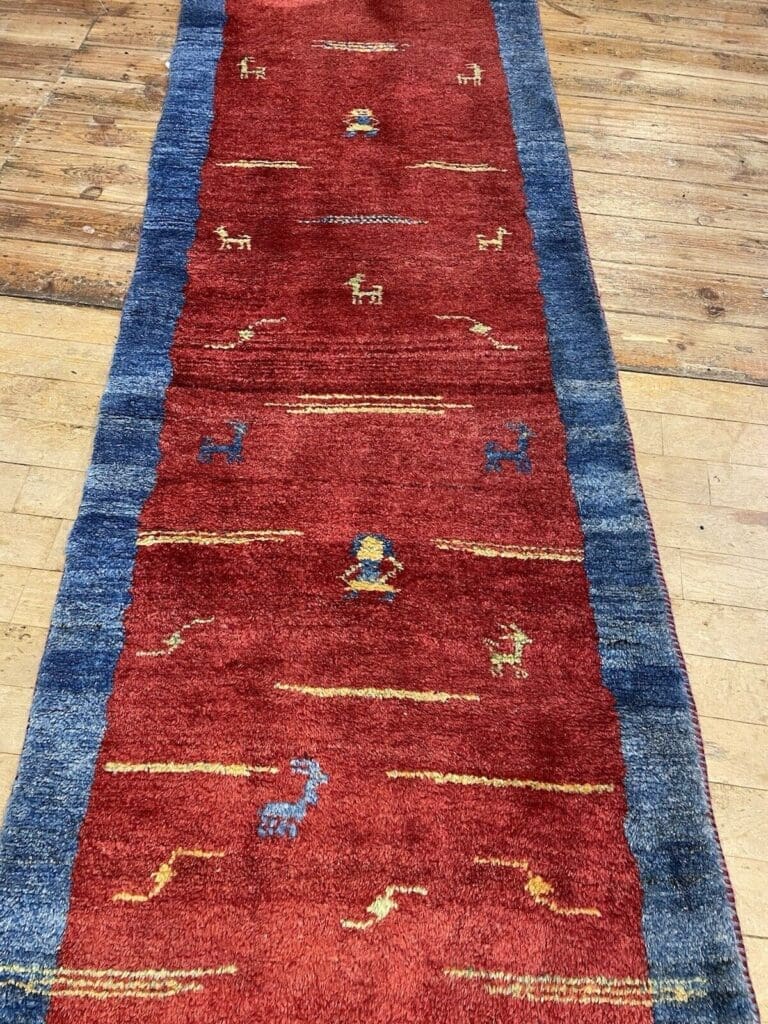 Perserteppich Gabbeh 240 x 84 cm Schafwolle handgeknüpft