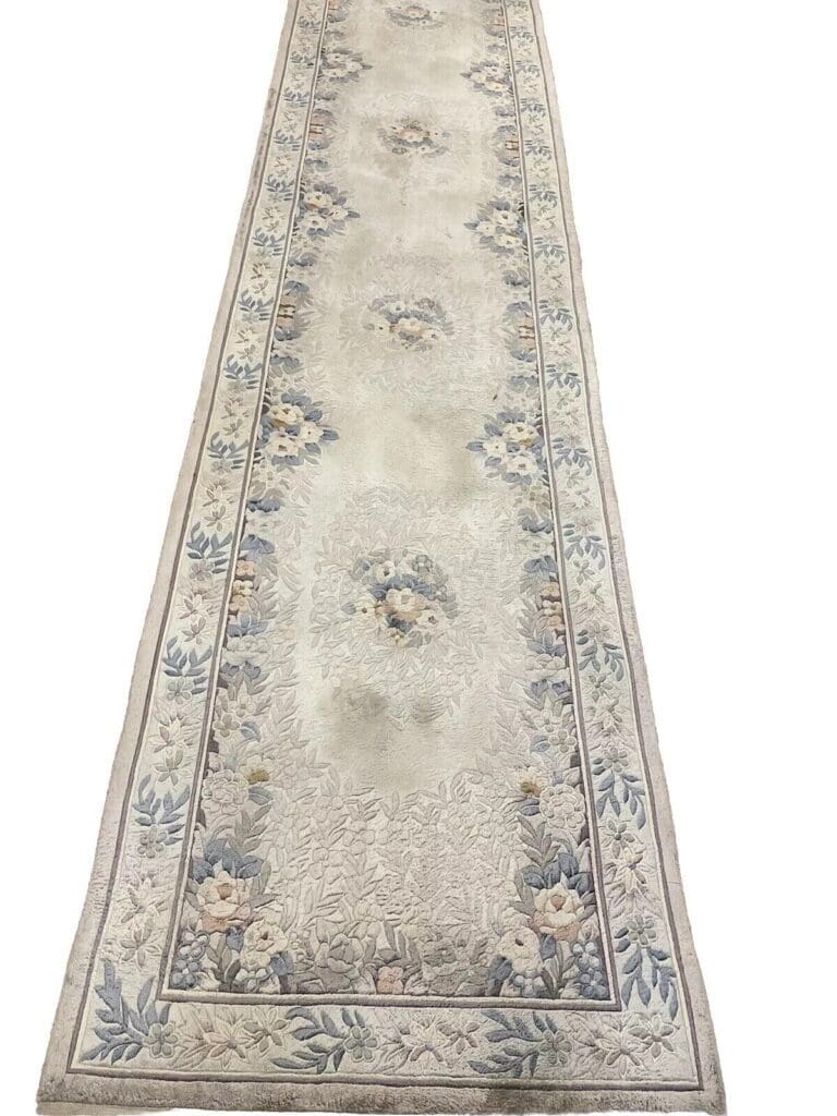original-peking-laufer-350x76-cm-reine-seide-grau-beige-handgeknupft-1-7 Orientteppich Peking 350x76 cm Seide handgeknüpft