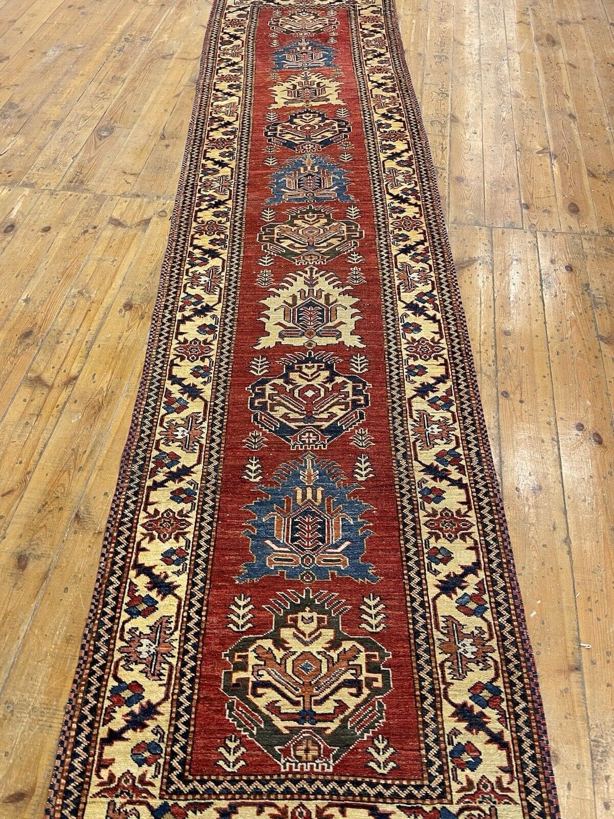 Orientteppich Ziegler 335 x 85 cm Baumwolle handgeknüpft