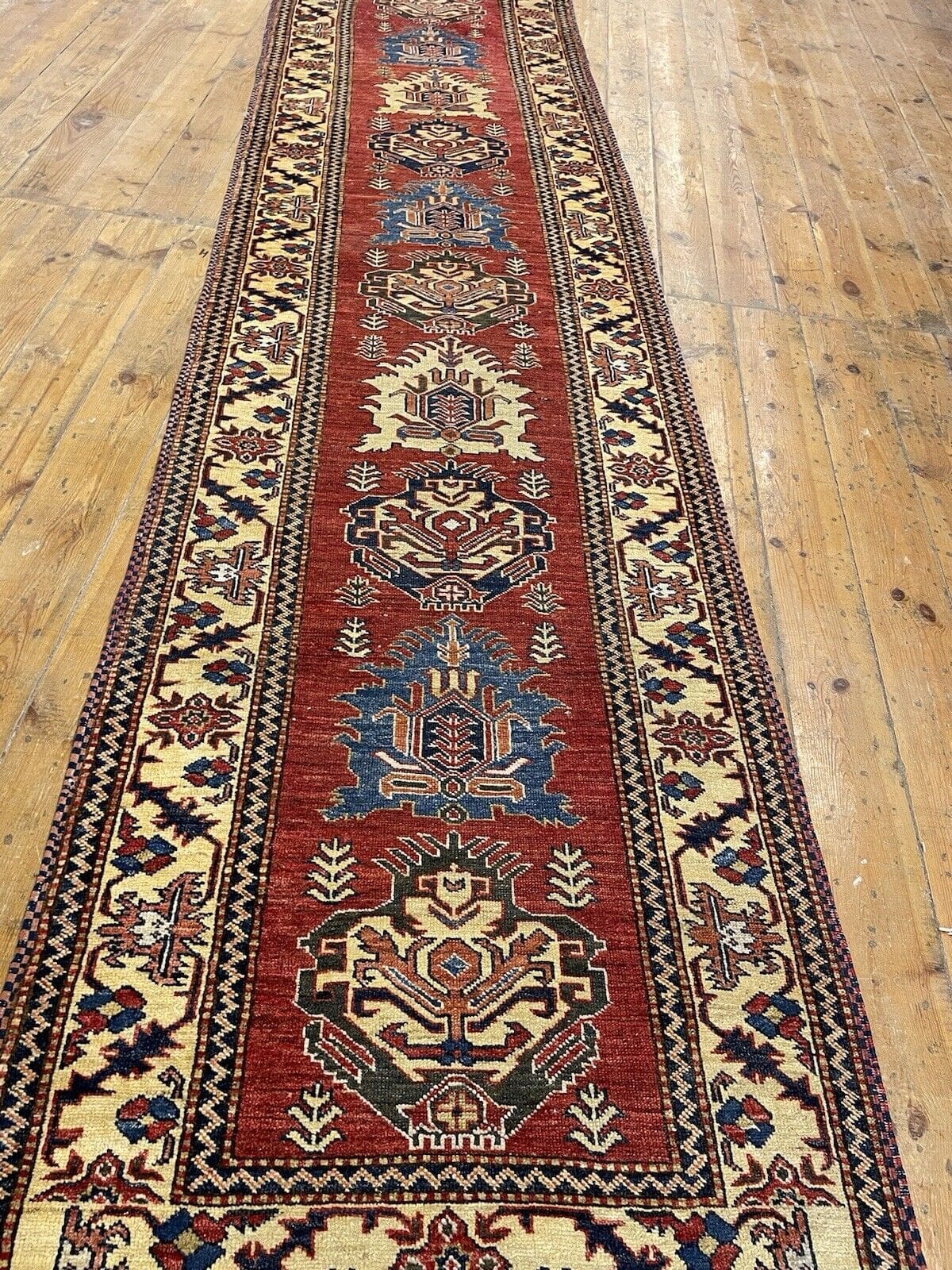 Orientteppich Ziegler 335 x 85 cm Baumwolle handgeknüpft
