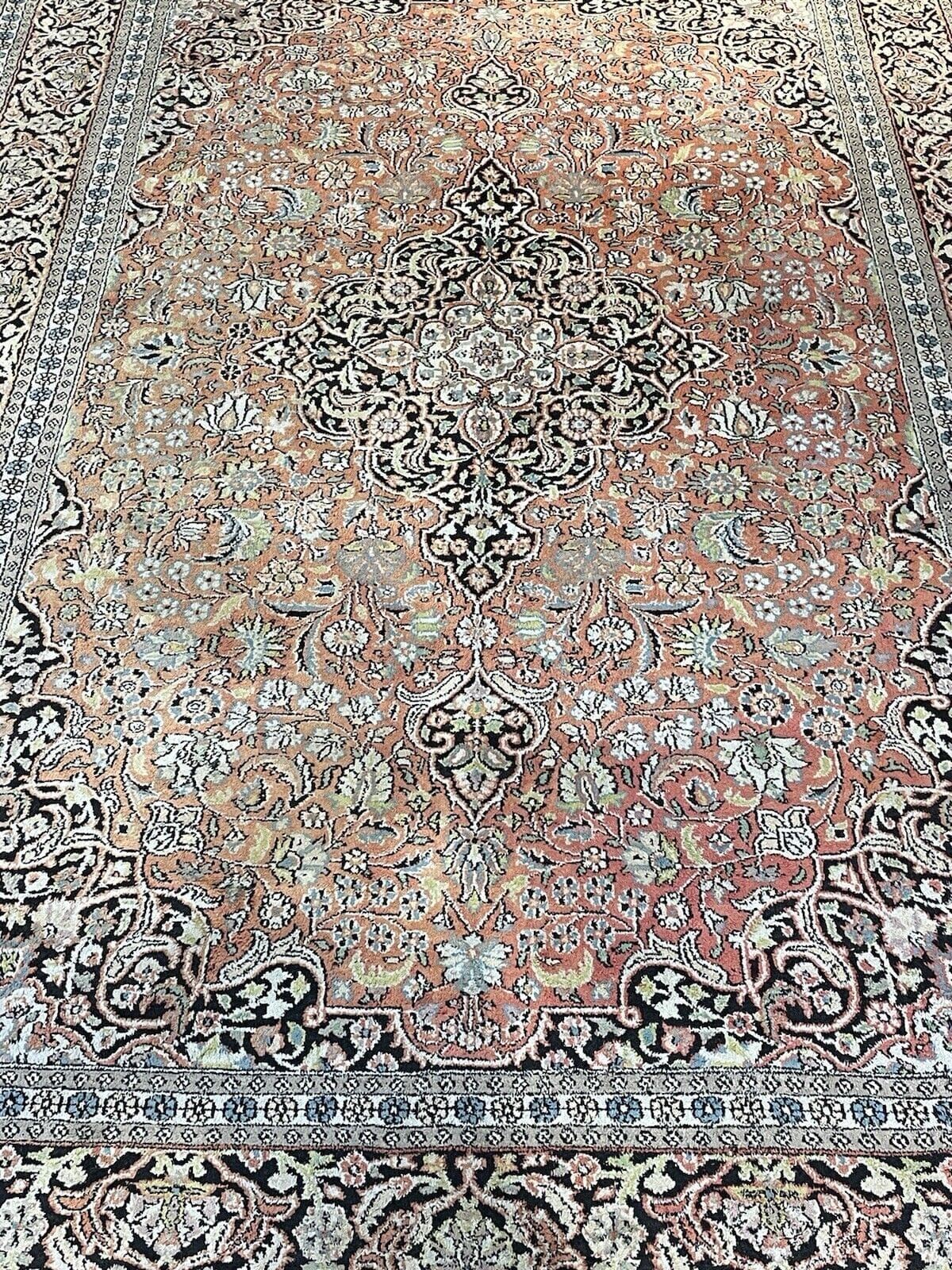 Orientteppich Kaschmir 280 x 180 cm Seide handgeknüpft