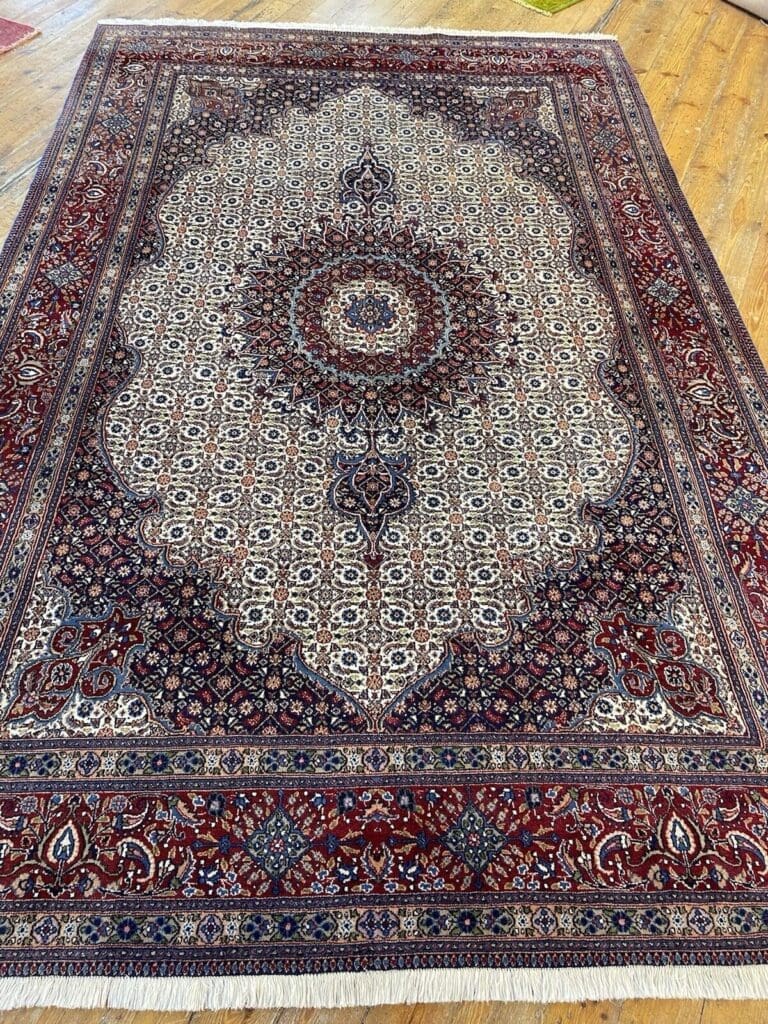 Perserteppich Moud 300x200 cm Wolle Seide handgeknüpft