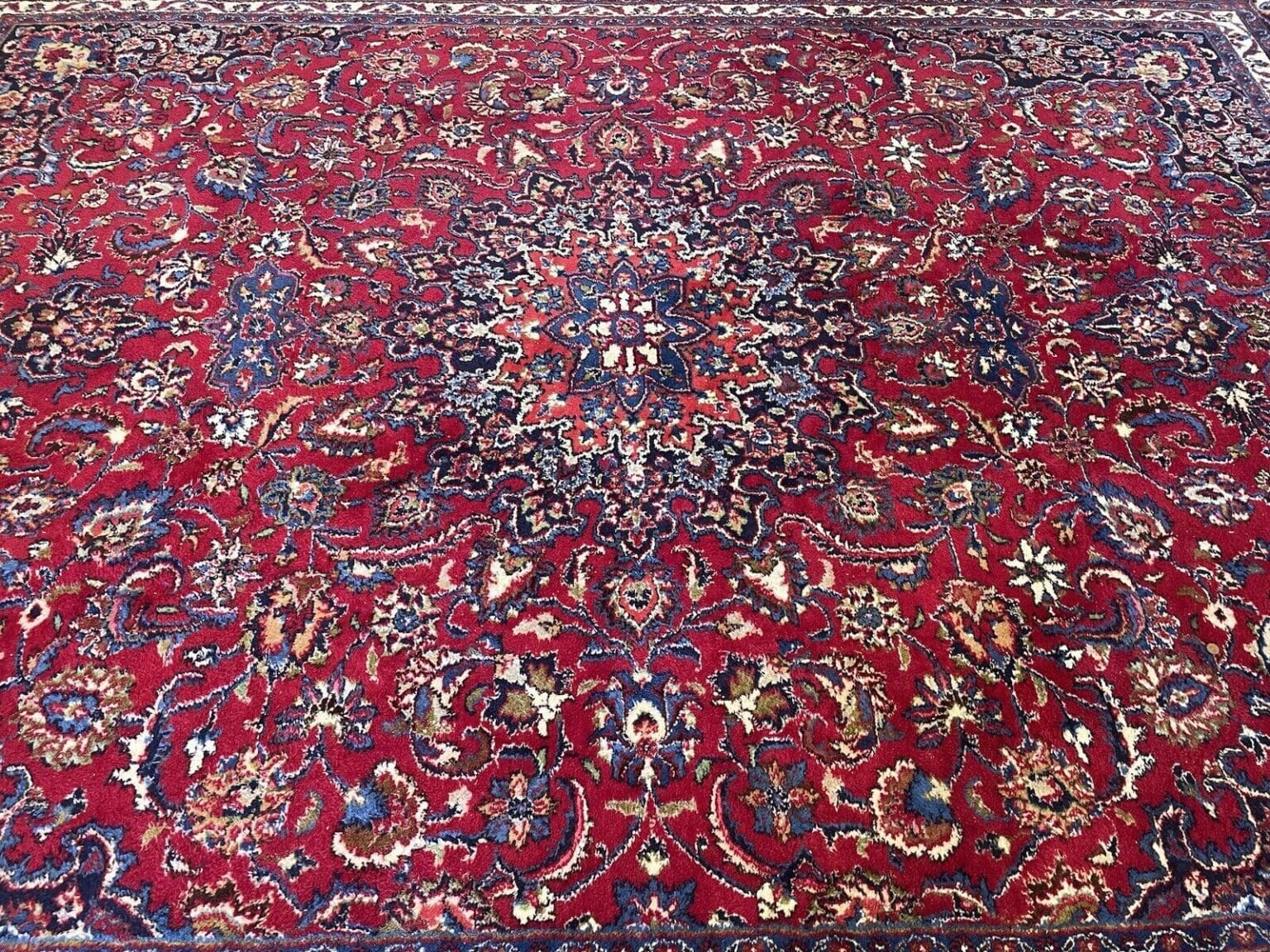 Perserteppich Mashad 387 x 300 cm Korkwolle handgeknüpft