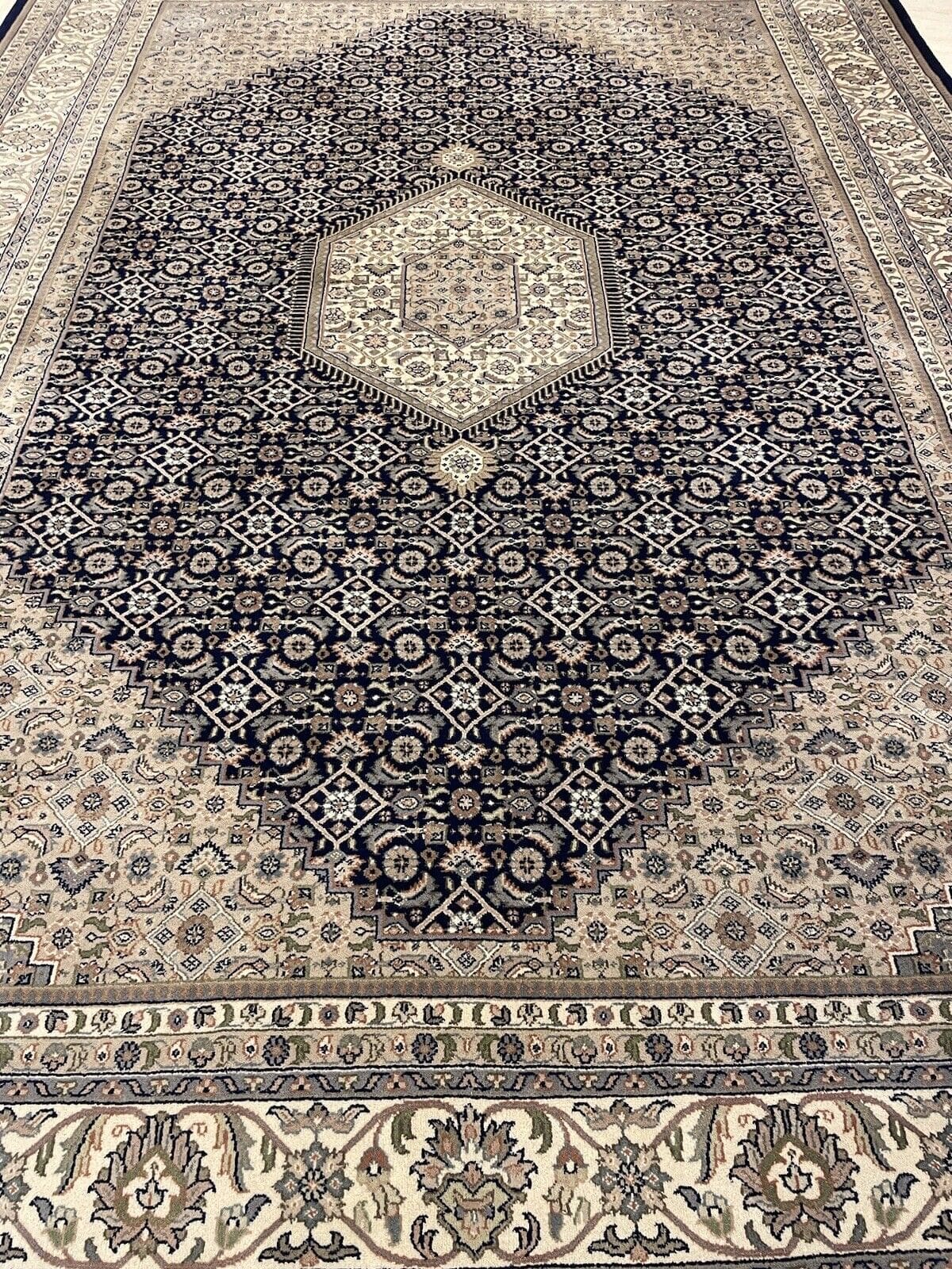 bijar-perserteppich-350x250-cm-100-reine-schurwolle-klassisches-3 Orientteppich Indien 350x250 cm Wolle handgeknüpft