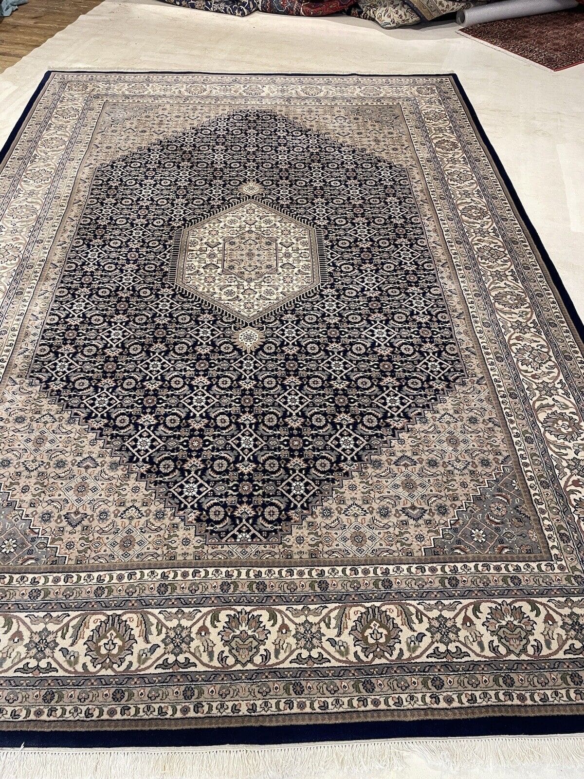 bijar-perserteppich-350x250-cm-100-reine-schurwolle-klassisches-7 Orientteppich Indien 350x250 cm Wolle handgeknüpft