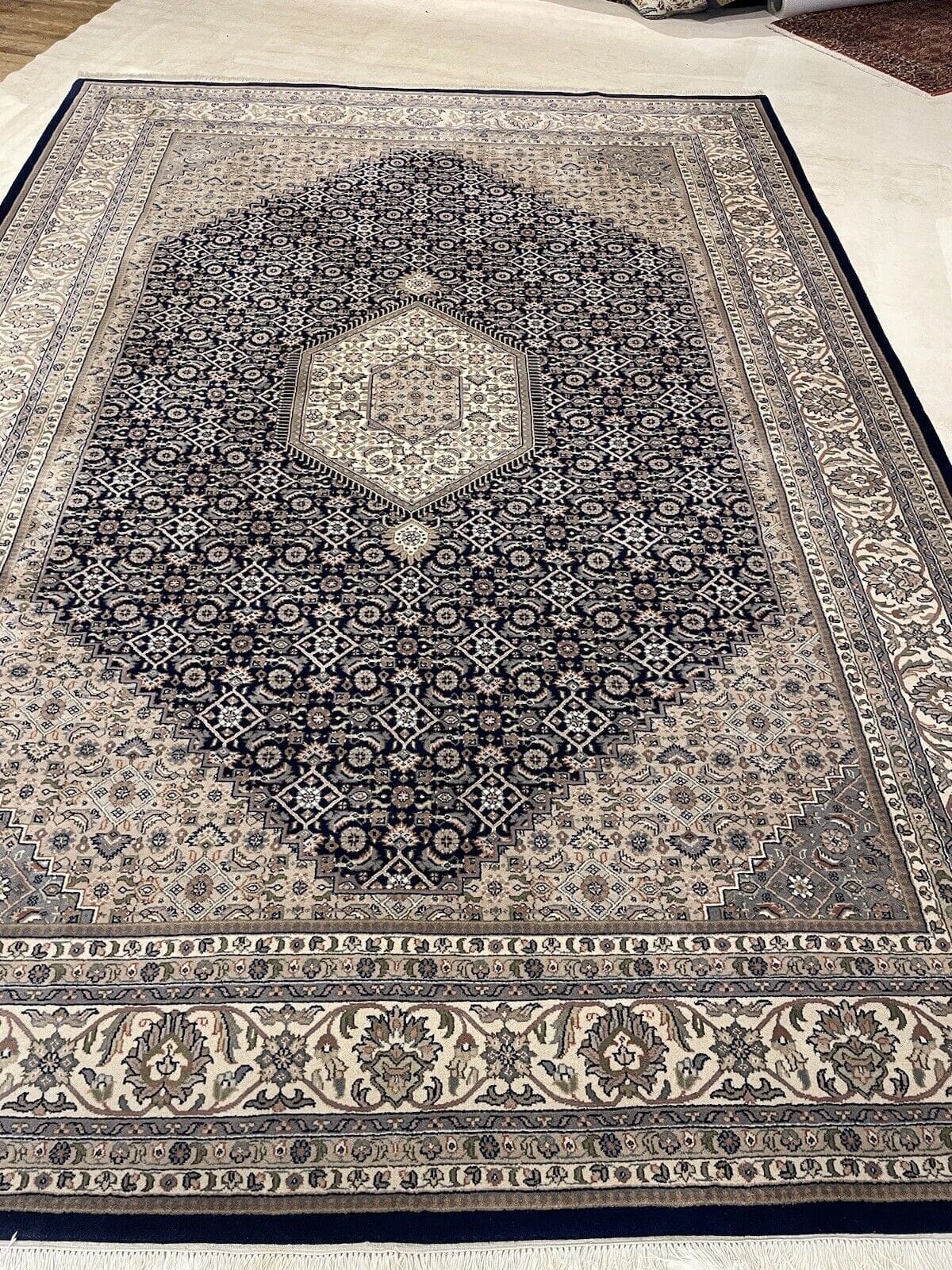bijar-perserteppich-350x250-cm-100-reine-schurwolle-klassisches-8 Orientteppich Indien 350x250 cm Wolle handgeknüpft