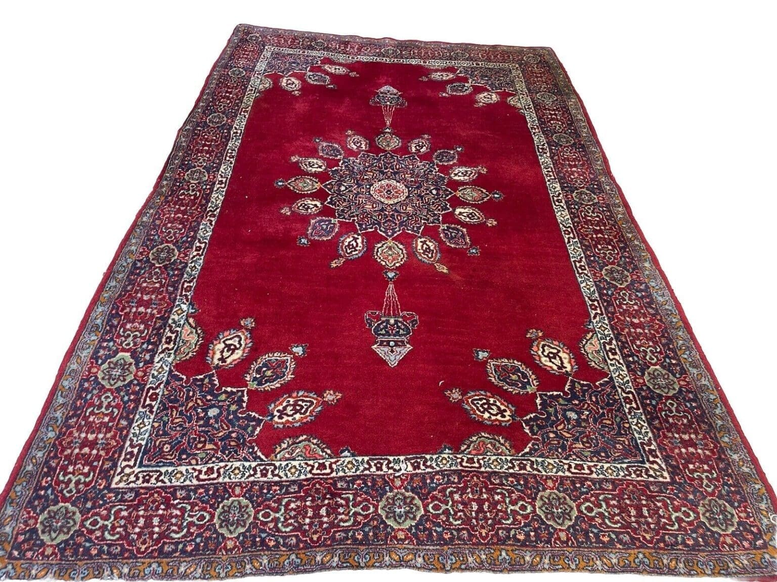 Orientteppich Kashmir 220x140 cm Baumwolle handgeknüpft