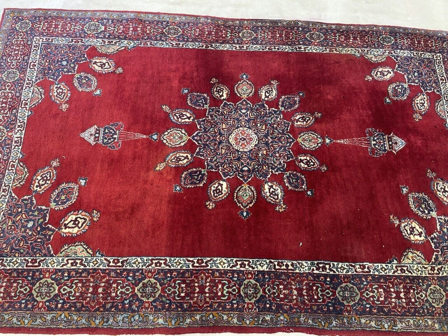 Orientteppich Kashmir 220x140 cm Baumwolle handgeknüpft
