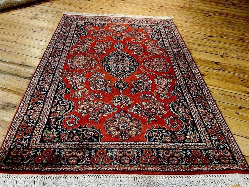 Orientteppich Kaschmir 190x130 cm Baumwolle handgeknüpft