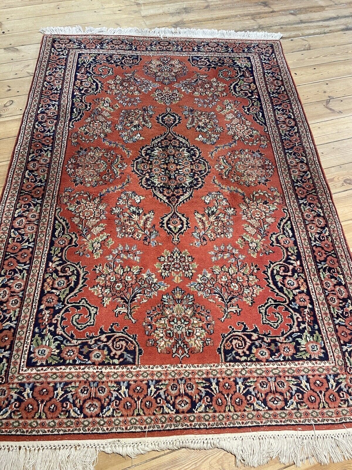 Orientteppich Kaschmir 190x130 cm Baumwolle handgeknüpft
