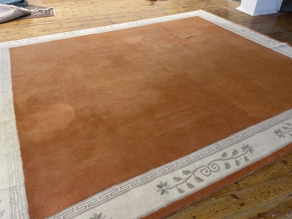rosa-perserteppich-400x350-cm-100-schurwolle-florhohe-27-mm-1-3 Orientteppich Nepal 400x350 cm Schurwolle handgeknüpft