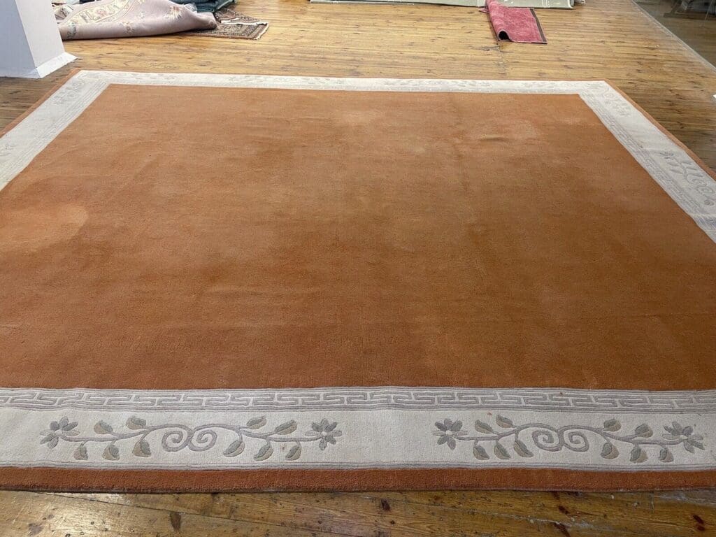 rosa-perserteppich-400x350-cm-100-schurwolle-florhohe-27-mm-1-6 Orientteppich Nepal 400x350 cm Schurwolle handgeknüpft