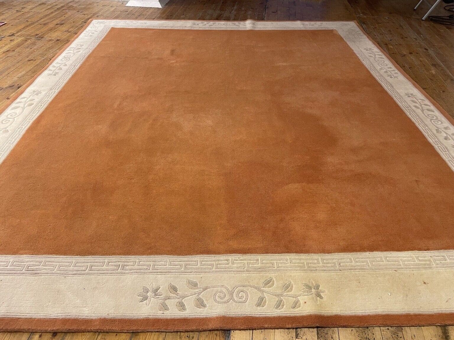 rosa-perserteppich-400x350-cm-100-schurwolle-florhohe-27-mm-1-7 Orientteppich Nepal 400x350 cm Schurwolle handgeknüpft