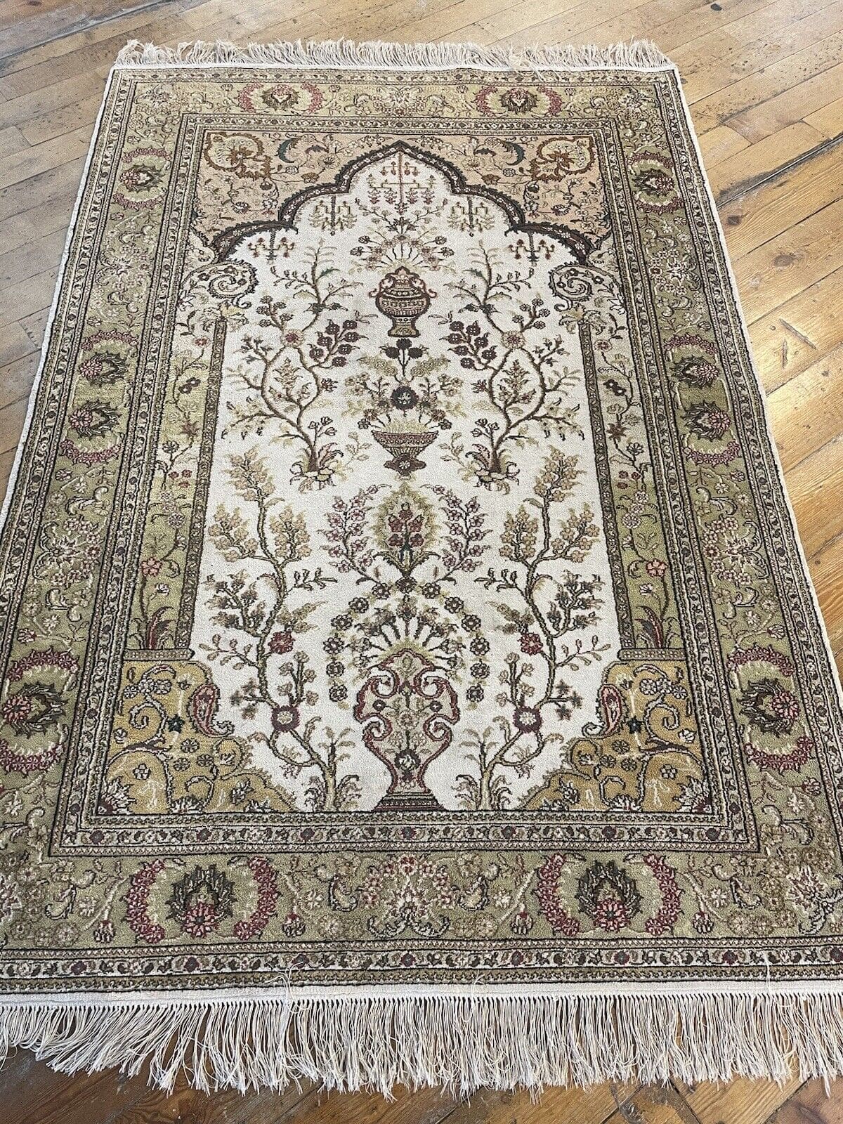 Orientteppich Kashmir 180 x 120 cm Seide handgeknüpft
