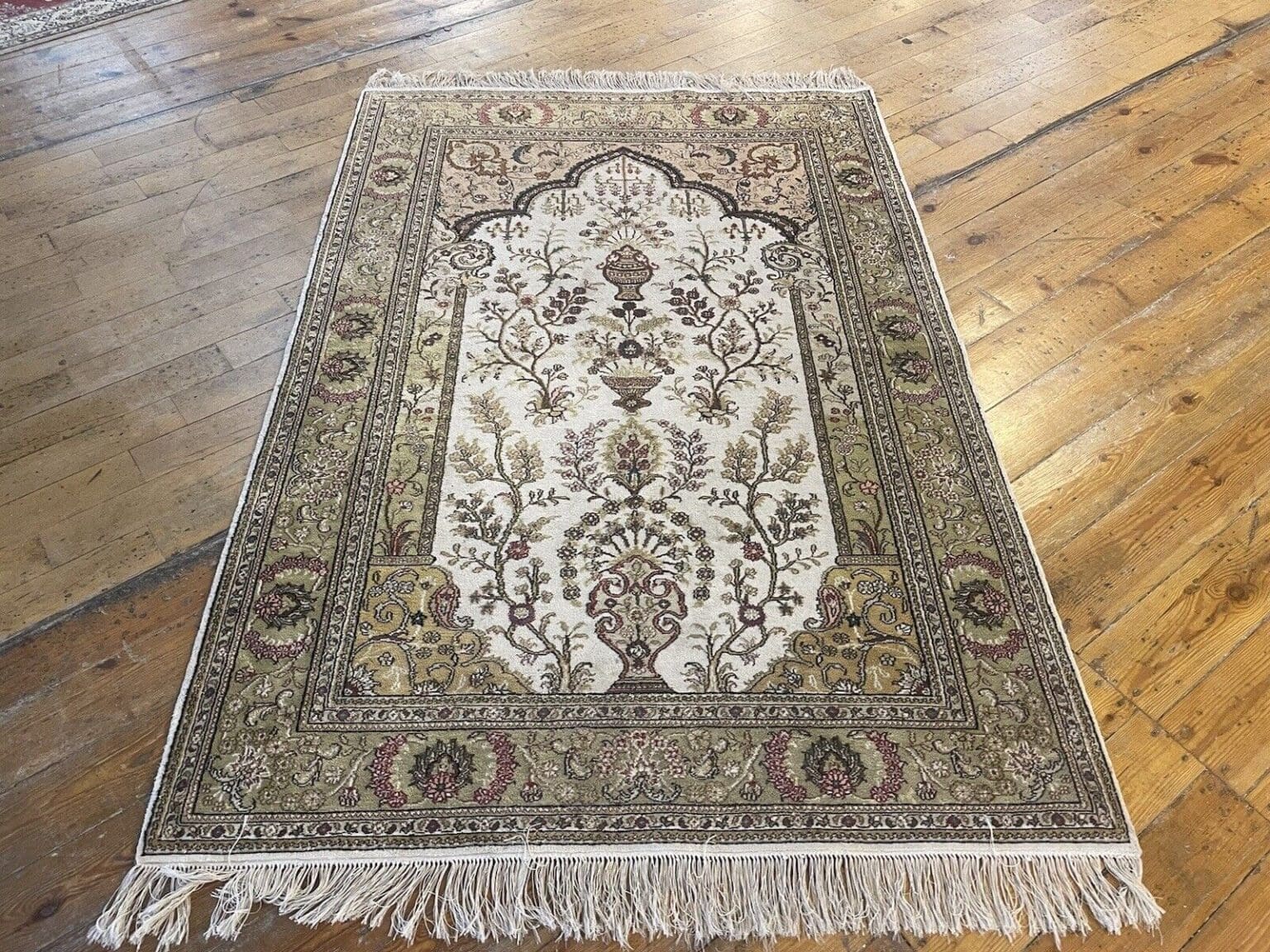 Orientteppich Kashmir 180 x 120 cm Seide handgeknüpft