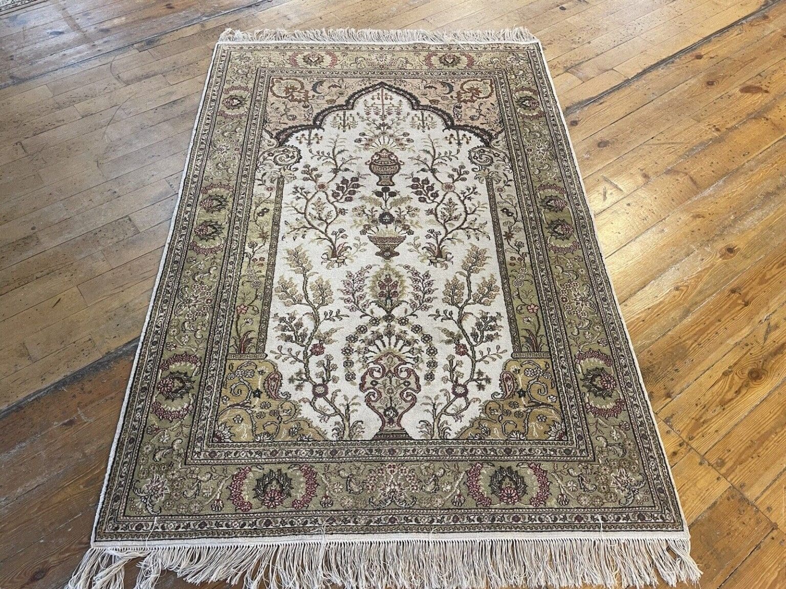 Orientteppich Kashmir 180 x 120 cm Seide handgeknüpft