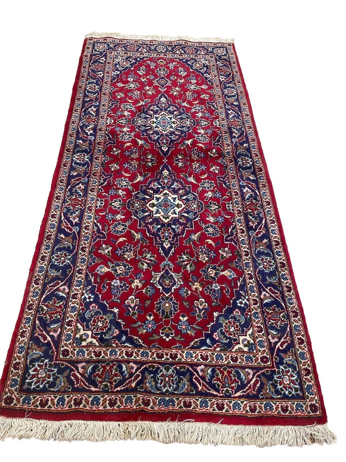Perserteppich Kashan 200 x 90 cm Wolle handgeknüpft