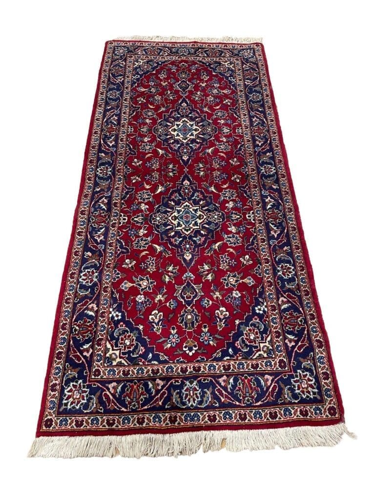 Perserteppich Kashan 200 x 90 cm Wolle handgeknüpft