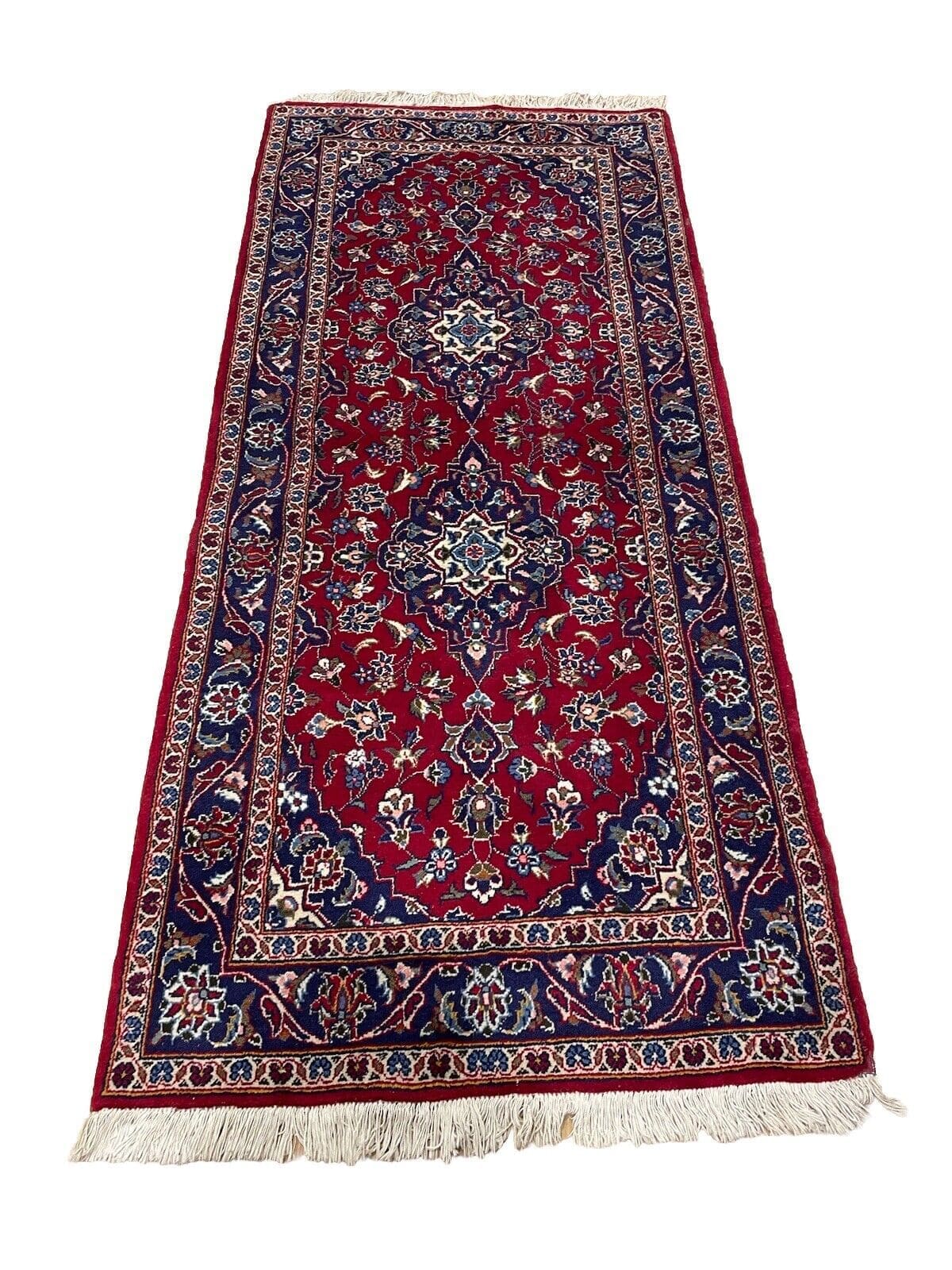 Perserteppich Kashan 200 x 90 cm Wolle handgeknüpft