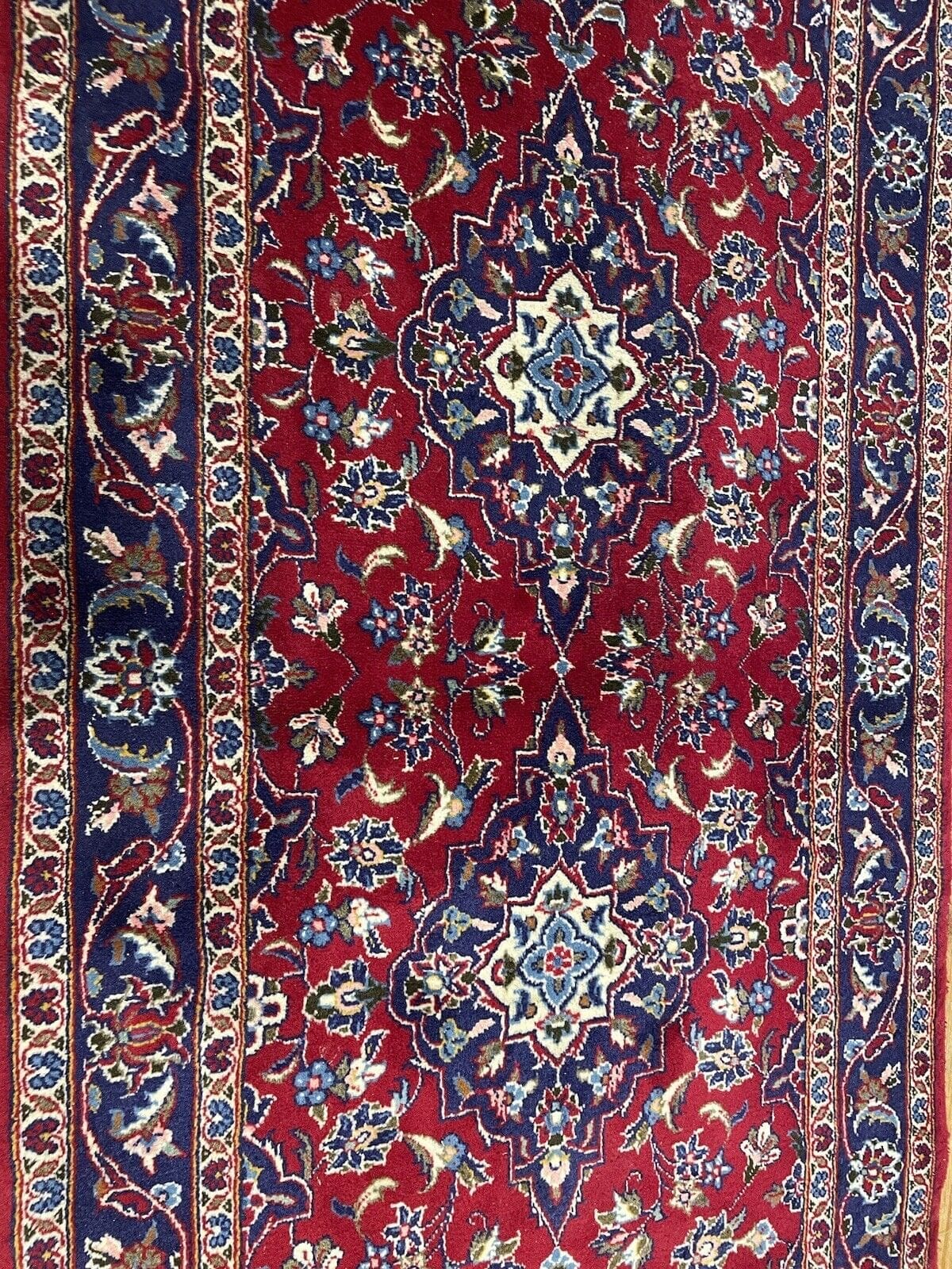 Perserteppich Kashan 200 x 90 cm Wolle handgeknüpft