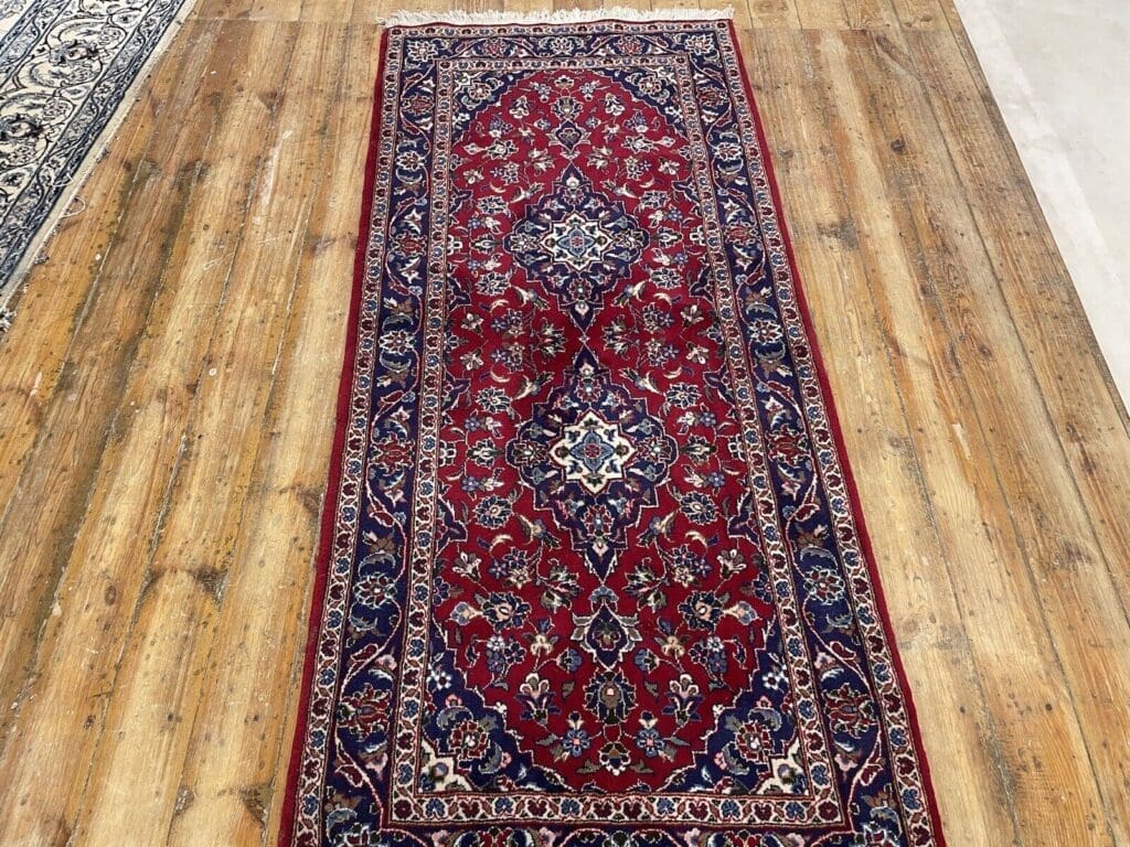 Perserteppich Kashan 200 x 90 cm Wolle handgeknüpft
