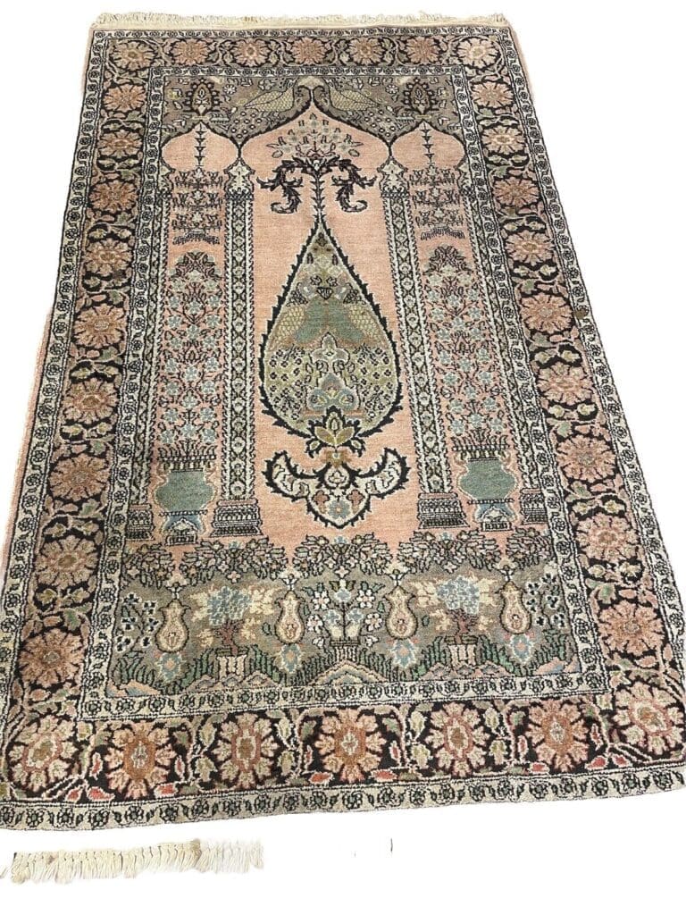 perserteppich-155x92-cm-modernes-medallion-handgeknupft-aus-100-reiner-2 Orientteppich Indien 155x92 cm Seide handgeknüpft