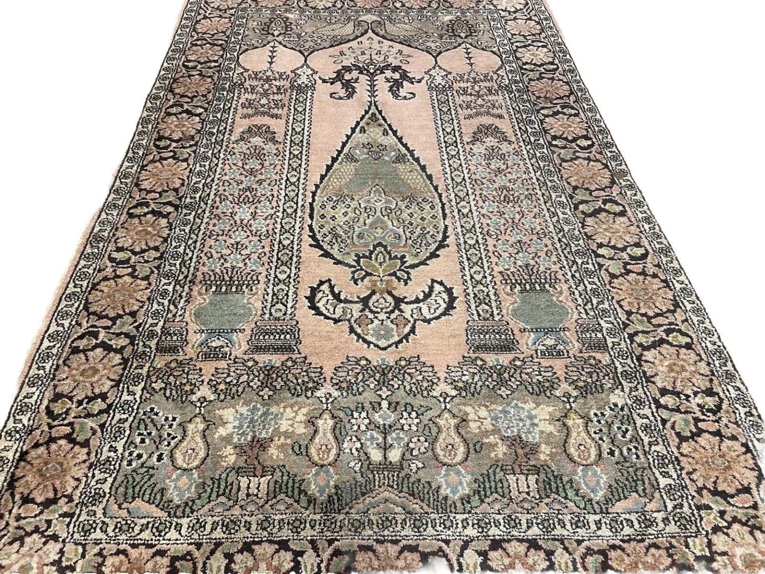 perserteppich-155x92-cm-modernes-medallion-handgeknupft-aus-100-reiner-8 Orientteppich Indien 155x92 cm Seide handgeknüpft