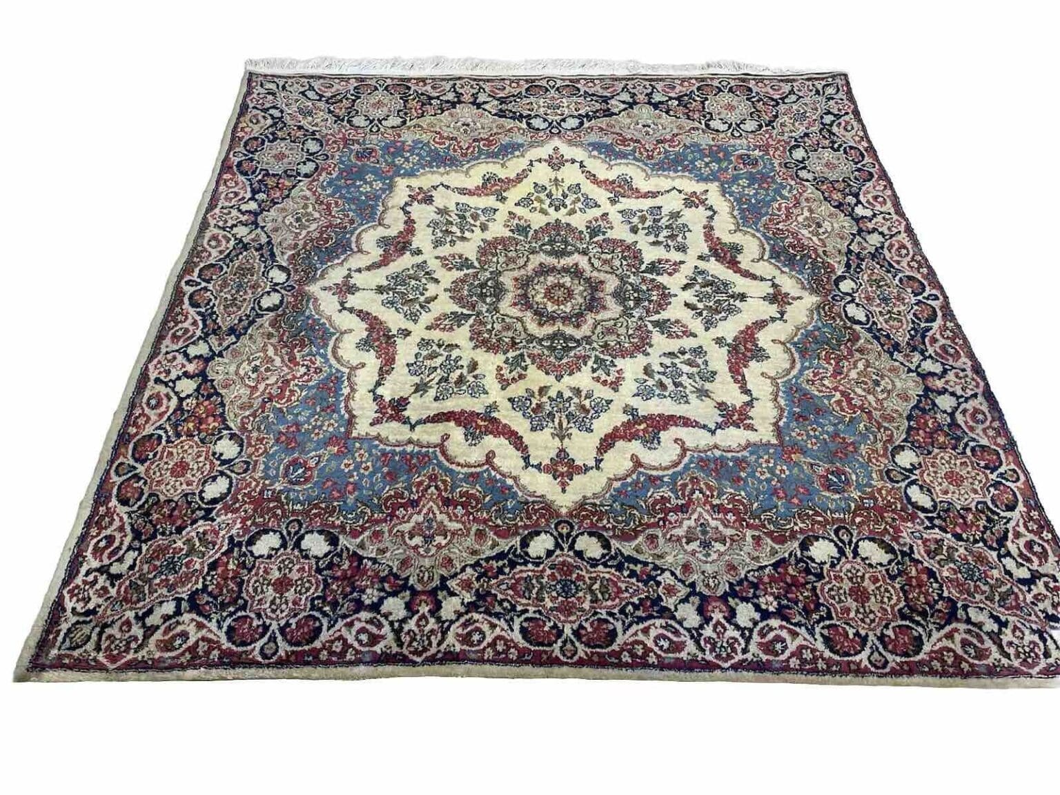 Perserteppich Kirman 180x180 cm Baumwolle handgeknüpft
